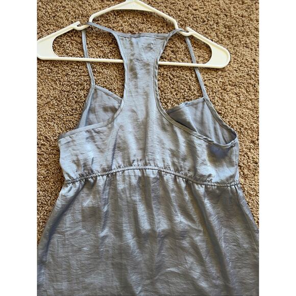 KIRRA Silver Gray Y2K Lace Racerback Babydoll Cami Tank Top Shirt Blouse Large - Picture 9 of 10